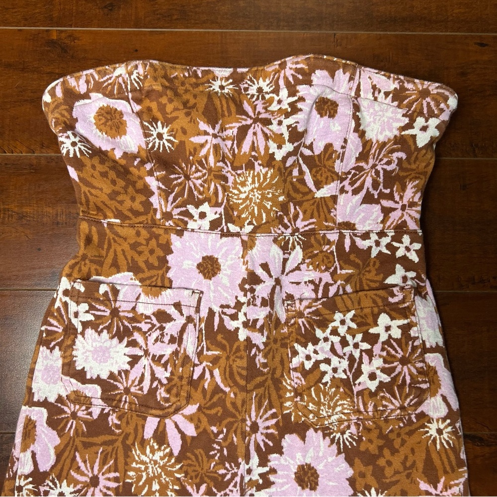 Anthropologie Brown and White Floral Jumpsuit - Picture 6 of 13